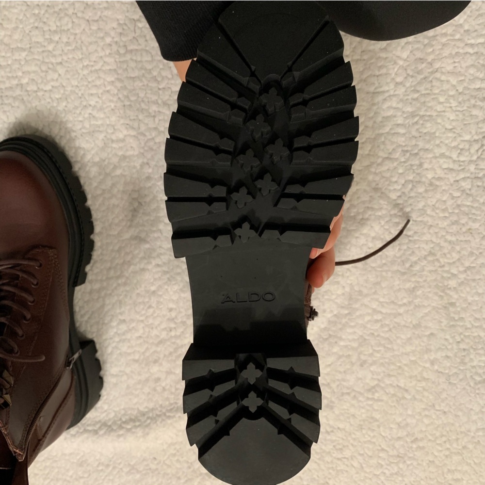 Aldo  Burgundy Combat Boots - Picture 9 of 12